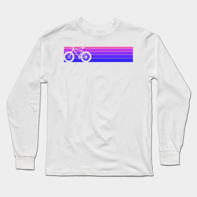 Fat Tire Bike Retro Stripes Long Sleeve T-Shirt by TheWanderingFools